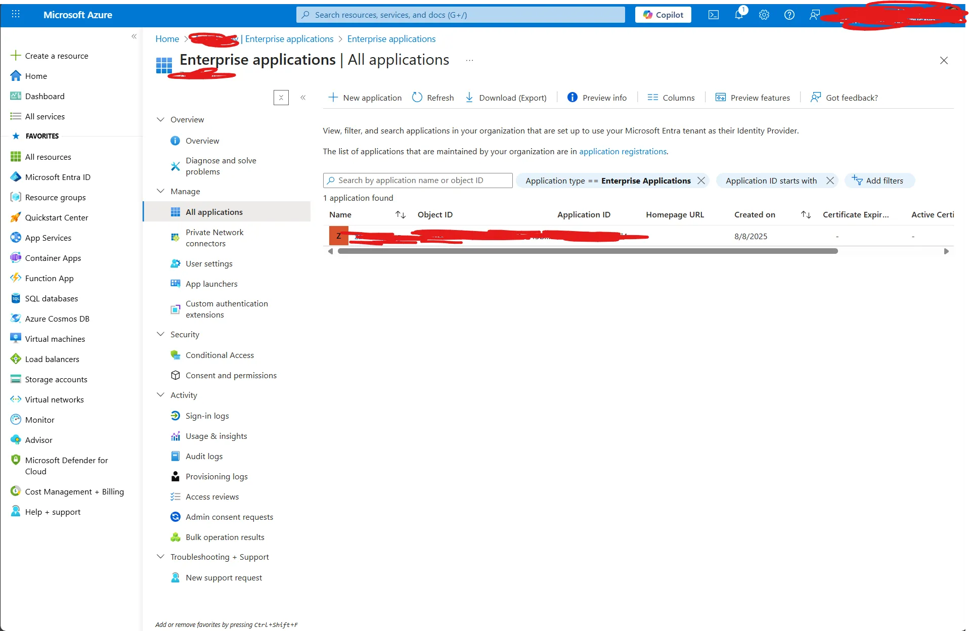 Microsoft Azure Entra ID Enterprise App Object ID